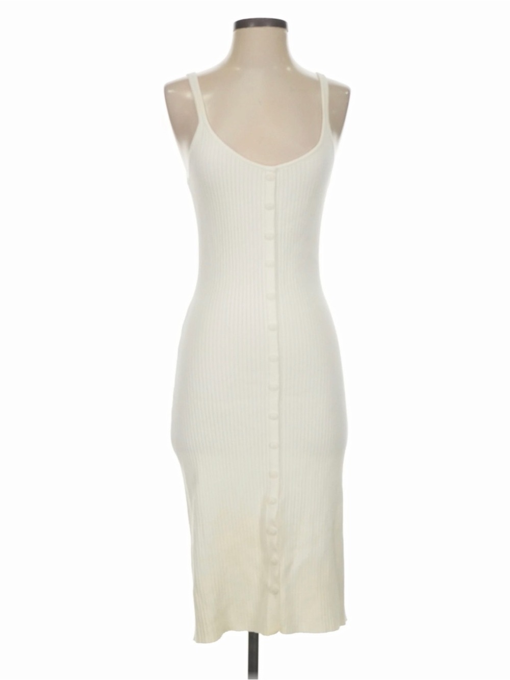 Abercrombie & Fitch Ribbed Button-Front Slip Sweater Dress